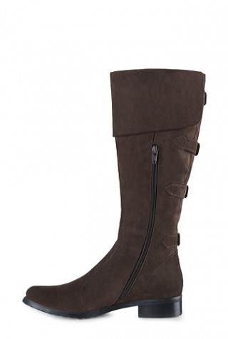 Cizme maro din piele intoarsa model DM1109