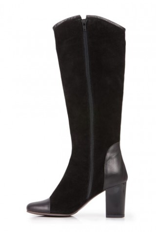 Cizme Clarette negre din piele intoarsa model C250