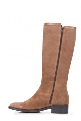 Cizme Clarette bej din piele intoarsa model C57