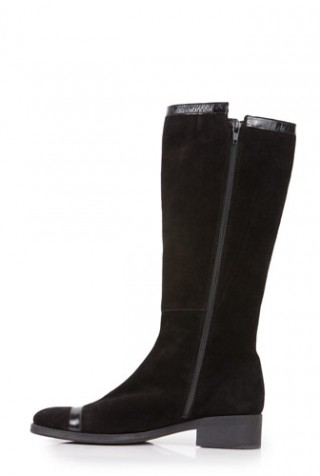 Cizme Clarette negre din piele intoarsa model C57