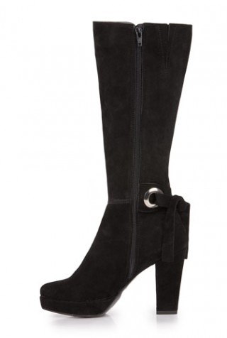 Cizme negre din piele intoarsa model 221