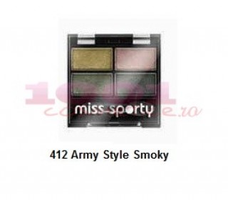 MISS SPORTY STUDIO COLOUR QUATTRO FARD DE PLEOAPE ARMY STYLE SMOKY 412
