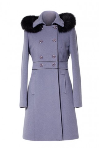 Palton lila din stofa de lana 411