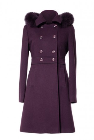 Palton mov din stofa de lana 411