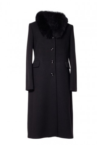 Palton negru din stofa de lana 407