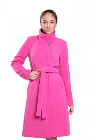 Palton roz din lana BRN80118