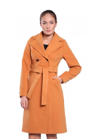 Palton orange din lana BRN80113