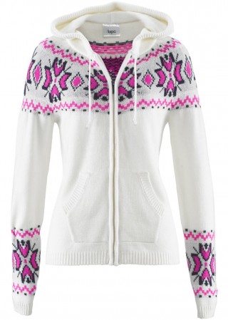 Jachet tricotat cu glug bonprix