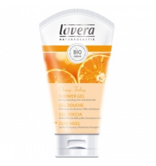 Gel de dus bio Orange Feeling cu extract de Portocale si Catina. Pentru un plus de hidratare si energizare Lavera 150 ml