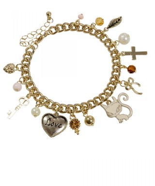 Bratara aurie cu multi pandantive