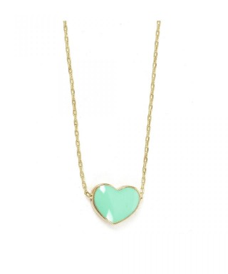 Colier auriu cu inimioara cu doua fete