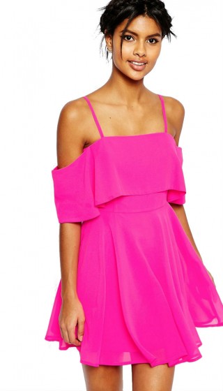 Rochie voal fucsia