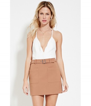 Imbracaminte Femei Forever21 Belted Mini Skirt Camel