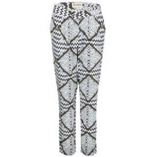 Pantaloni cu imprimeu verde si alb DESIRES Tea