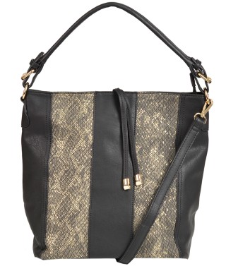 Geanta neagra cu detaliu snakeskin