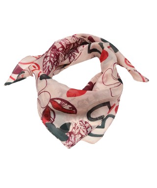 Esarfa din matase, cu fluturi