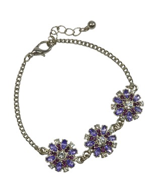 Bratara cu lant, cu 3 flori