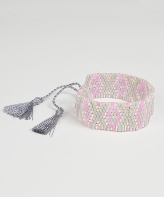 Bratara din margele gri