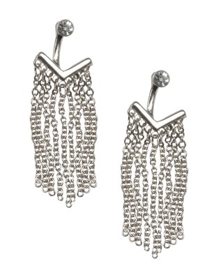 Cercei argintii, cu lanturi