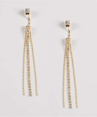 Cercei aurii cu cristale