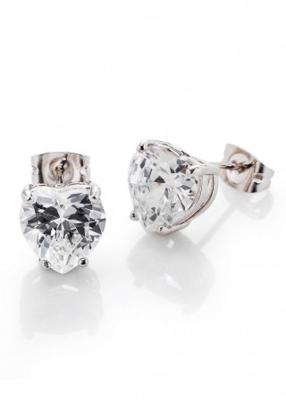 Cercei din cristale stralucitoare in forma de inima