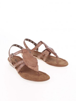 Sandale dama joase din piele maro