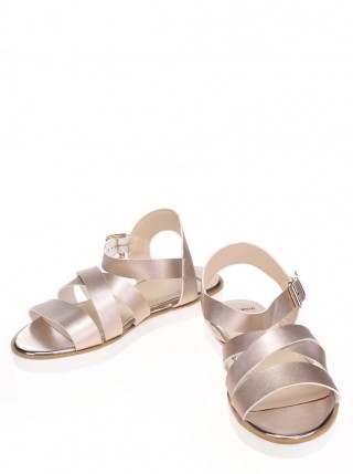 Sandale joase aurii cu catarama si curea reglabila
