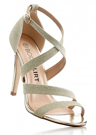 Sandale aurii cu toc de 10,5 cm