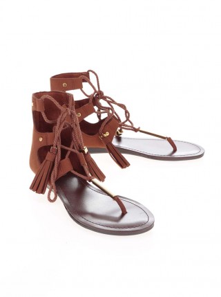 Sandale maro cu sireturi ALDO