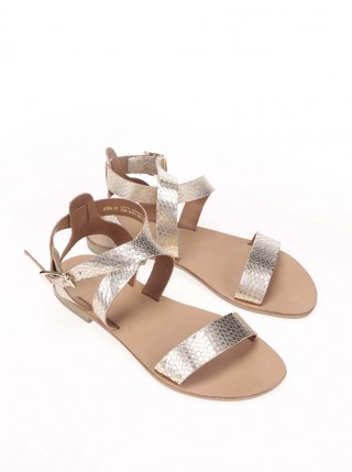 Sandale aurii din piele