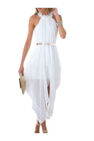 Rochie de plaja alba din voal