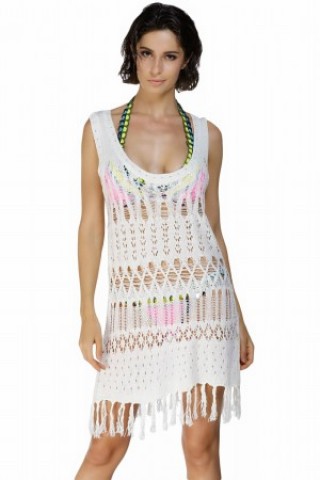 Rochie de plaja scurta, crosetata