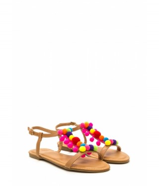 Sandale joase cu aplicatii multicolore