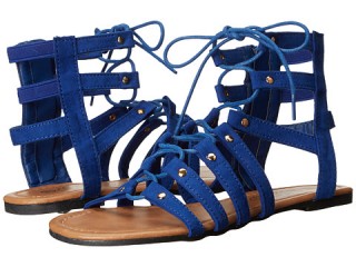 Sandale albastre cu siret si talpa plata