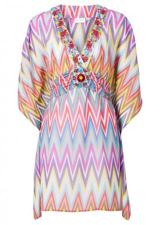 Rochie de plaja vaporoasa multicolora