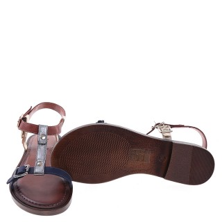 Sandale albastre din piele naturala