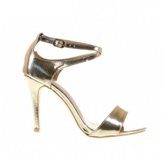 Sandale aurii cu toc subtire