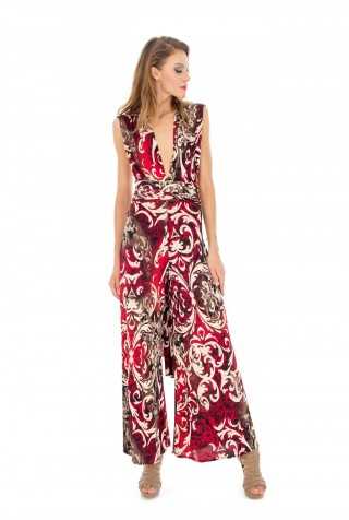 Salopeta retro cu imprimeu floral