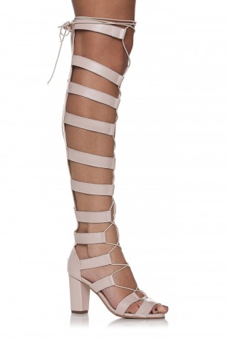 Sandale roz gladiator din piele naturala