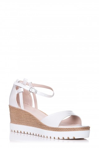 Sandale albe cu platforma