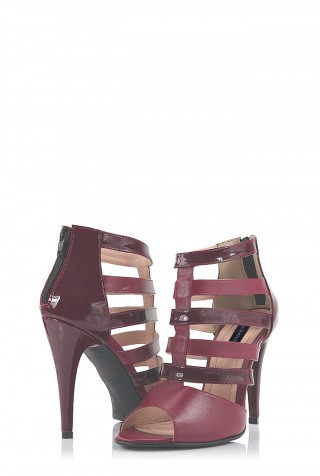 Sandale grena din piele naturala