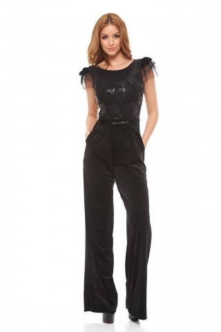 Salopeta maxi neagra cu paiete
