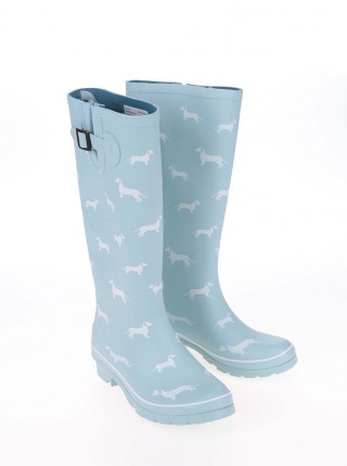 Cizme de cauciuc, lungi, albastru deschis Brakeburn Sausage Dog