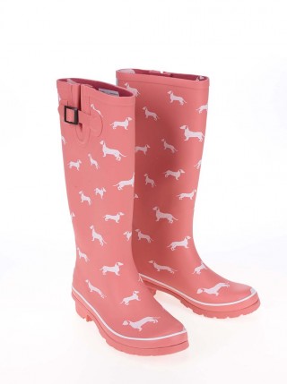 Cizme de cauciuc corai lungi Brakeburn Sausage Dog