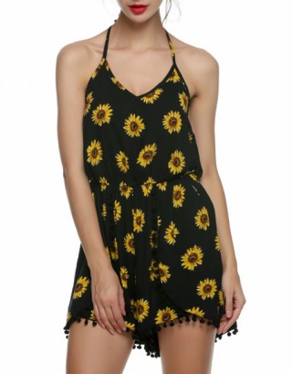 Salopeta neagra cu pantaloni scurti