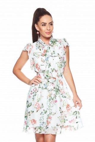 Rochie office cu imprimeu floral