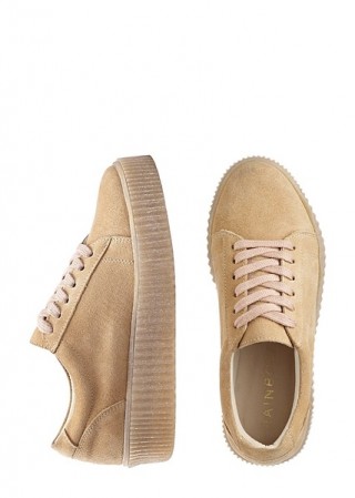 Pantofi sport bej cu siret