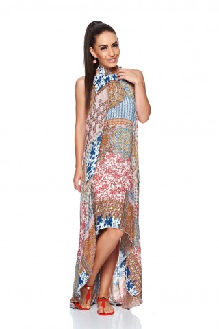 Rochie lunga de vara cu imprimeu