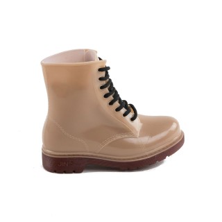 Cizme de cauciuc, bej, cu siret