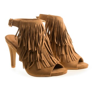 Sandale maro cu franjuri